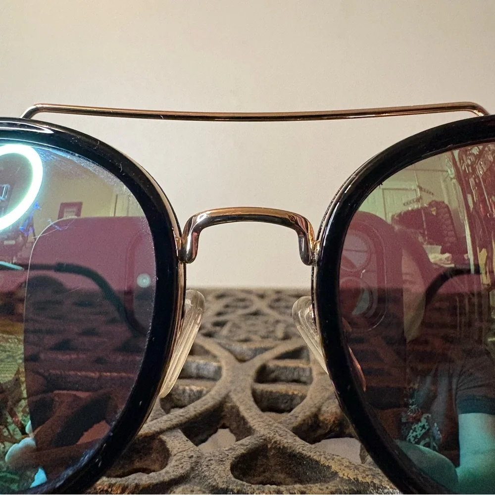 Betsy Johnson Black and Gold Sunglasses